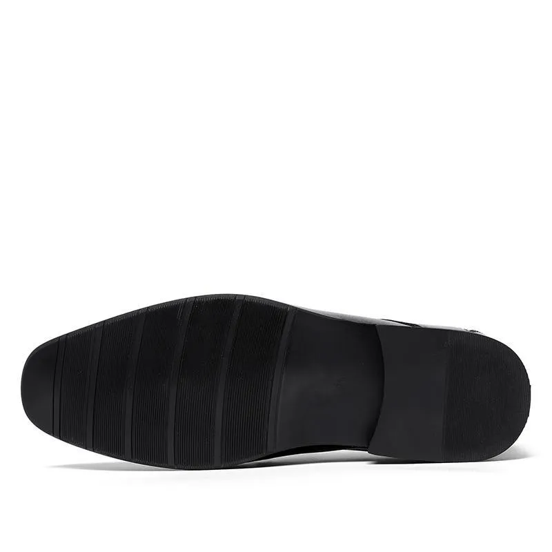 Angelo Ricci™ Fashion Leather Solid Suit Shoes