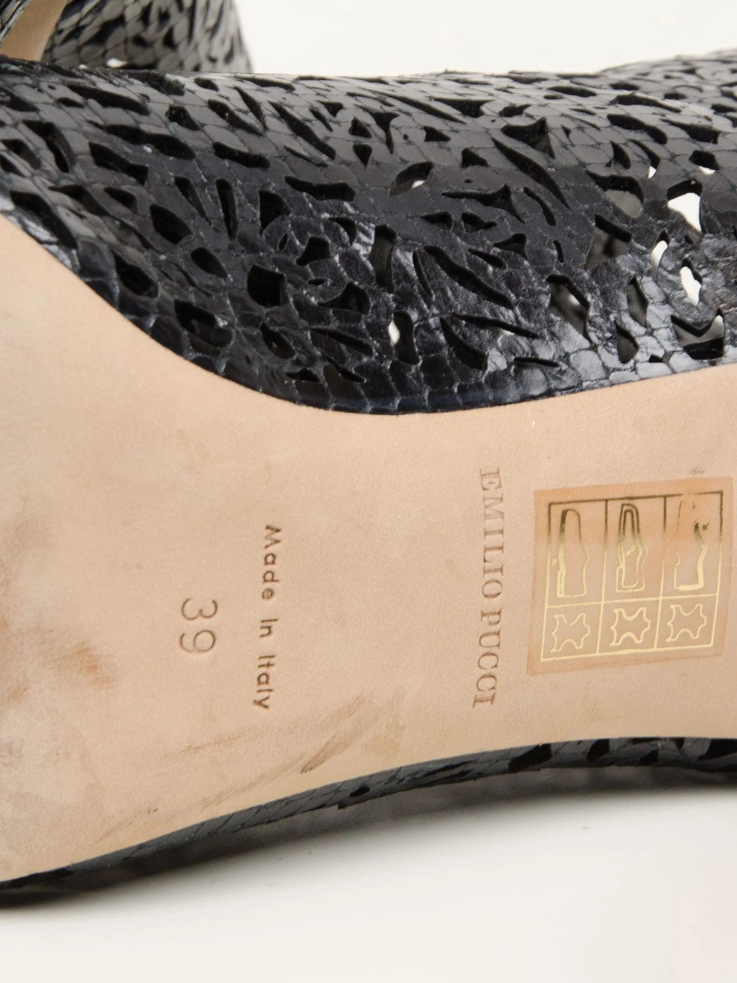Black Laser Cut Open Toe Boot