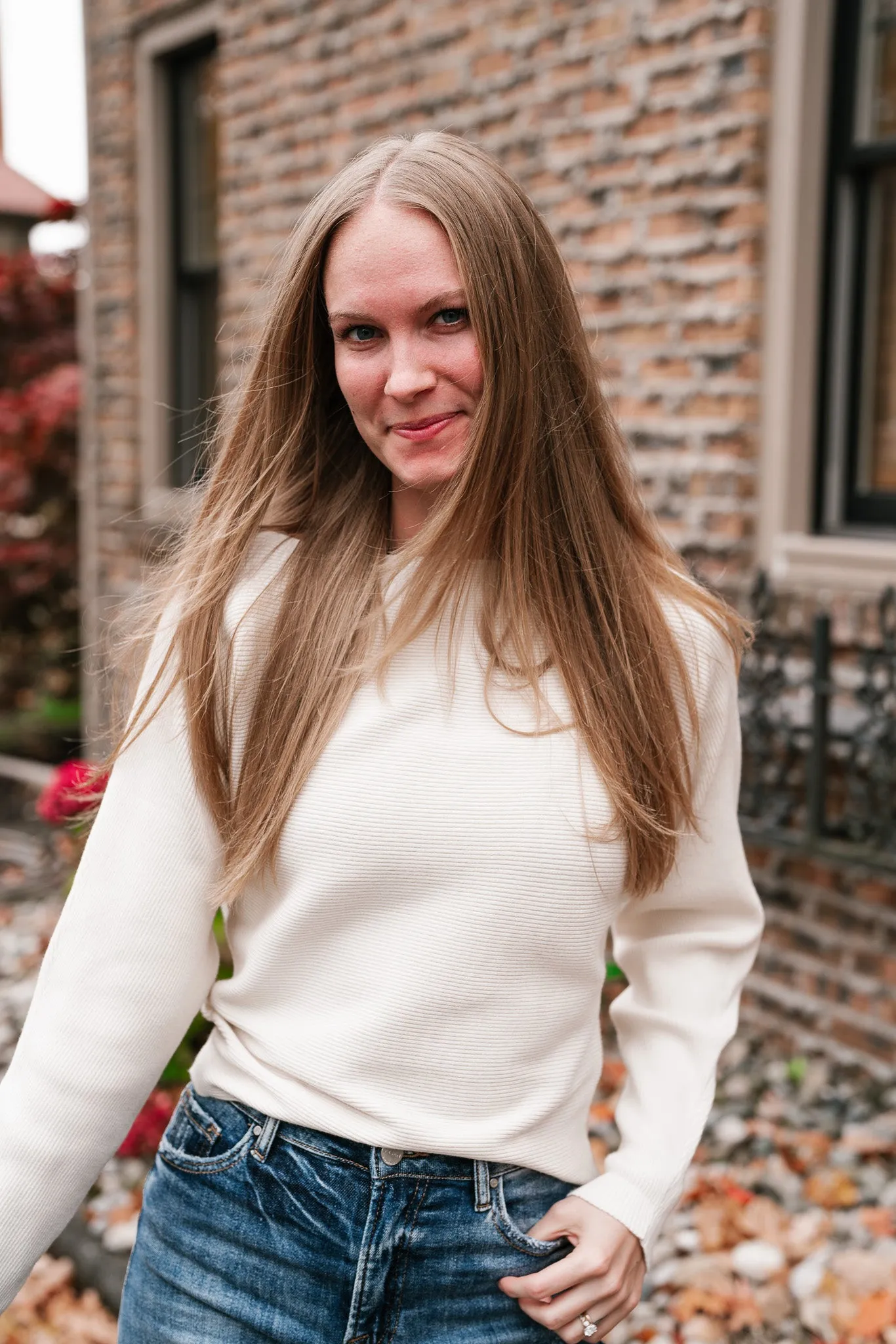 Day to Day Boat Neck Ribbed Sweater