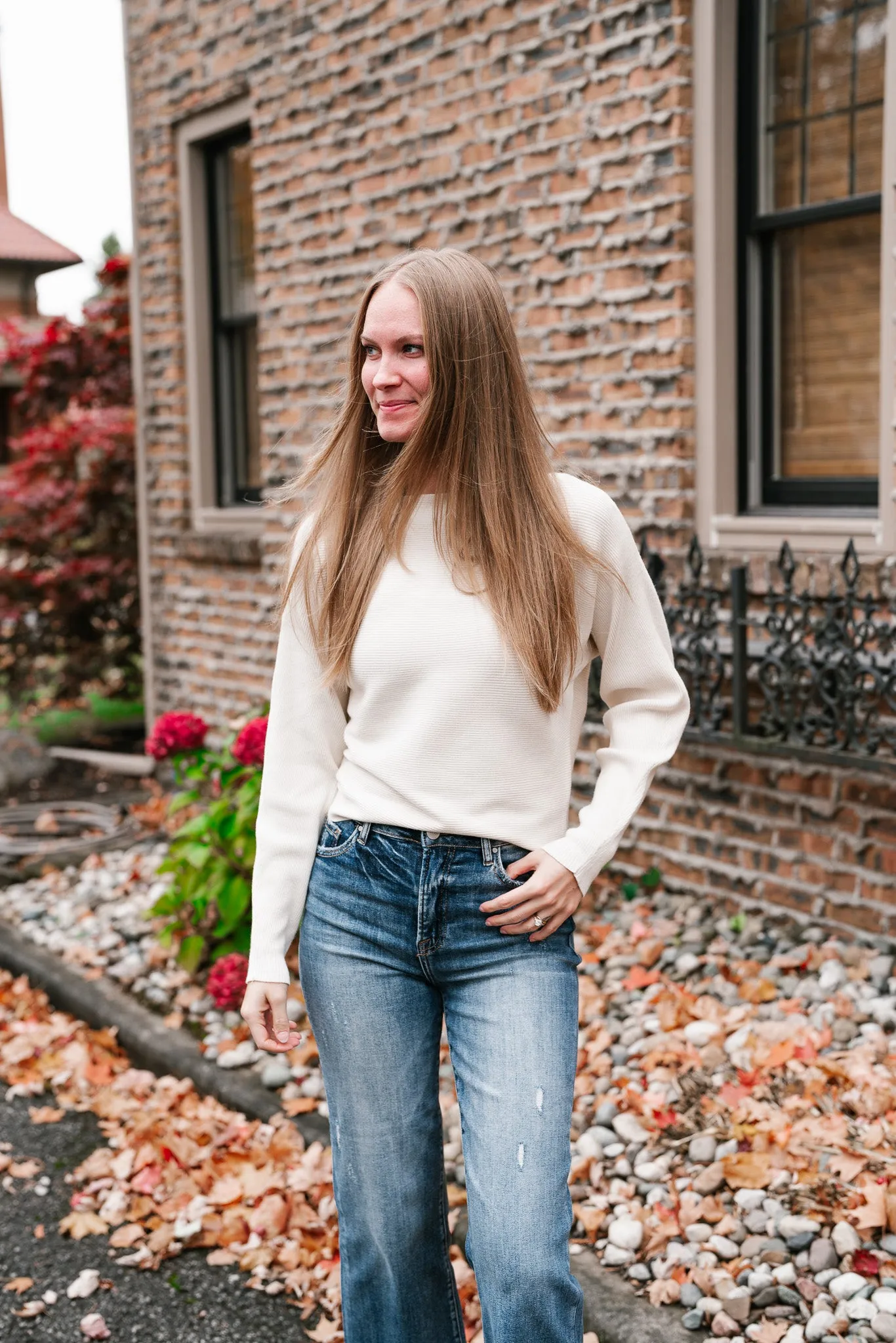 Day to Day Boat Neck Ribbed Sweater