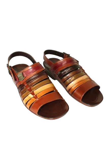 OPELA Cognac Multi Leather Sandals