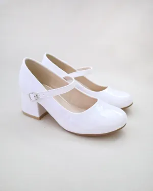 Patent Mary Jane Girls Block Heel