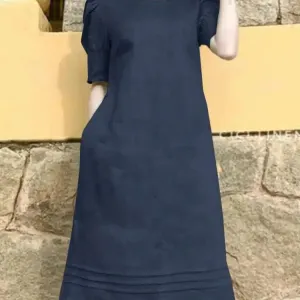 Women Summer Dress Fashion O Neck Holiday Sundress Elegant Cotton Short Sleeve Vestidos Party Robe