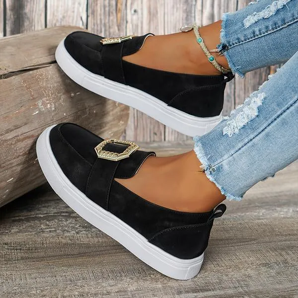 Women's Fashionable Metal Decorated Thick Sole Casual Shoes 96288682S